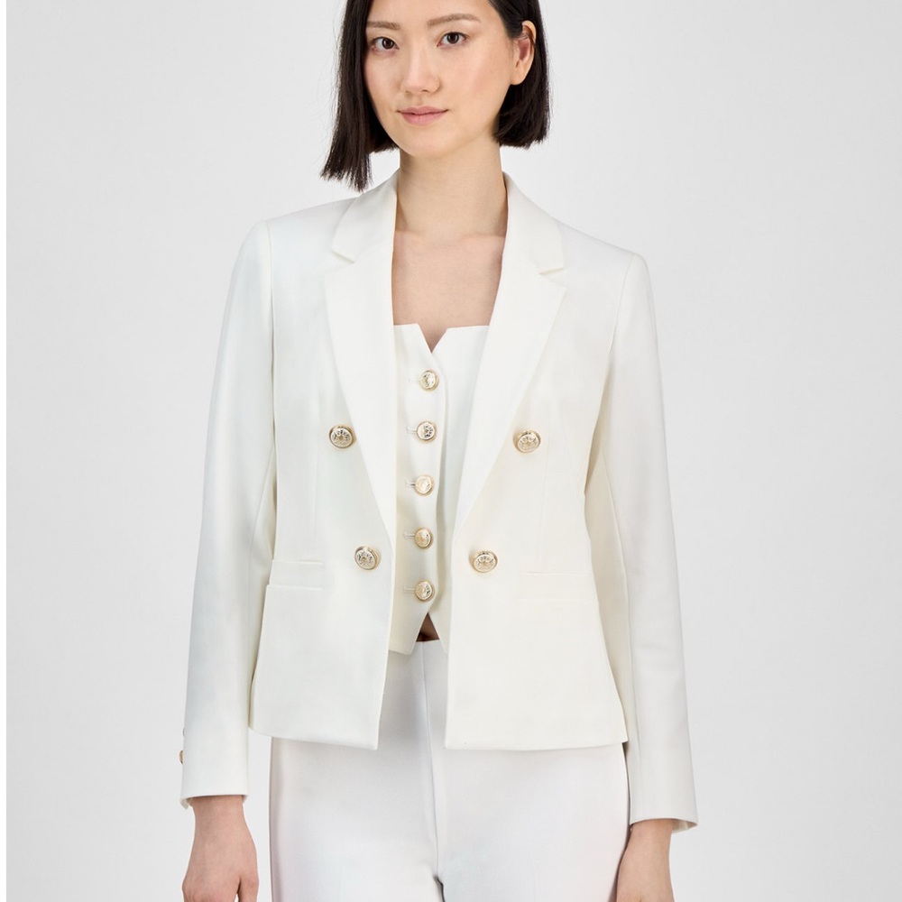 Anne Klein
Women's Notched-Collar Open-Front Jacket